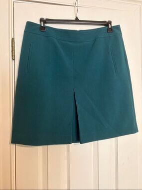 LOFT Dark Teal Textured Skirt